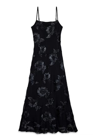 Black Mesh Maxikleid