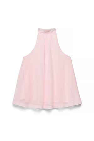 Light Pink Flowy Collar Top