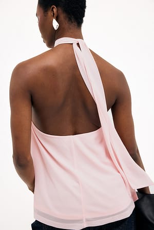 Light Pink fließendes Kragentop