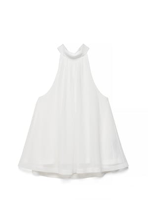 Offwhite Flowy Collar Top