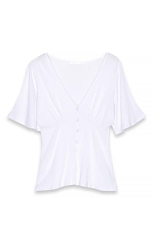 White Topp med vide ermer