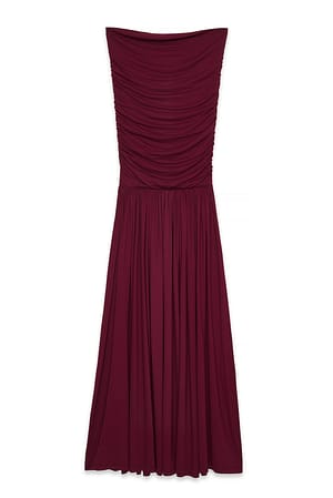 Wine Red fließendes Maxikleid in Tube-Form