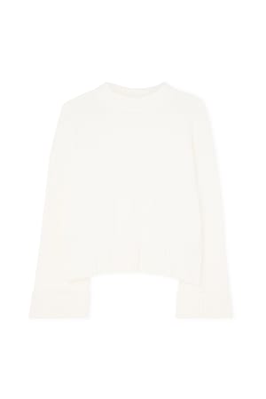 Offwhite Gebreide trui met omgeslagen mouwen