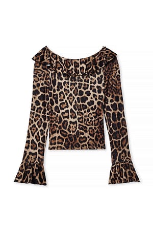 Leopard Print Rüschentop