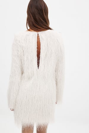 White Minikleid mit Fransen