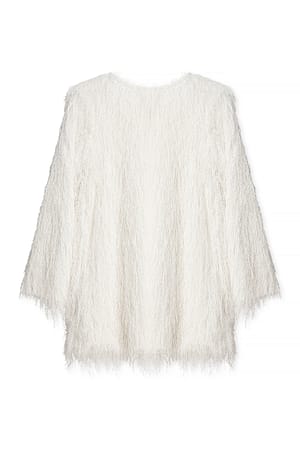 White Mini-jurk met franjes