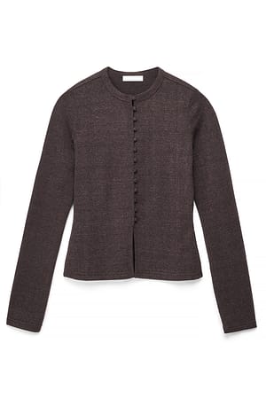 Brown Front Button Top