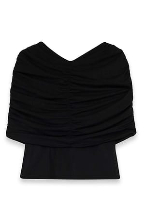 Black Top met ruches aan de voorkant