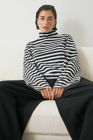 Stripe Haut épais à col cheminée
