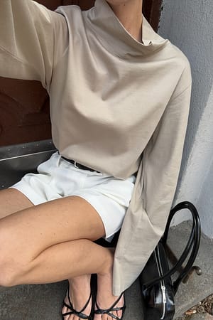 Grey Haut épais à col cheminée