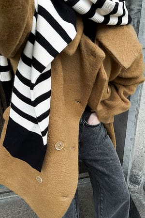 Light Brown Mantel aus Wollmischung