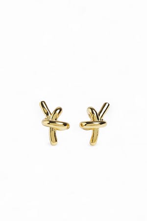 Gold vergoldete Knotenohrringe