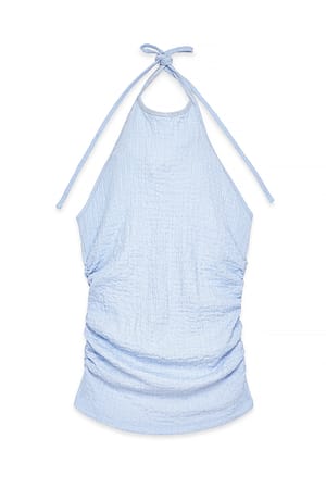 Light Blue Halterneck Structure Top