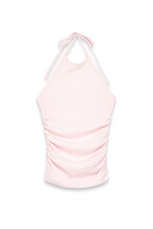 Light Pink Neckholder-Top mit Struktur
