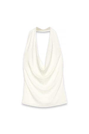 Offwhite Topp med halterneck