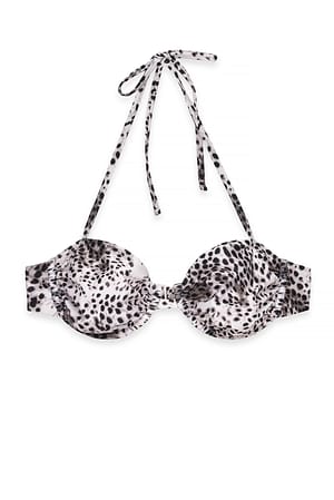Animal Print Bikini-BH mit Bügel und Neckholder