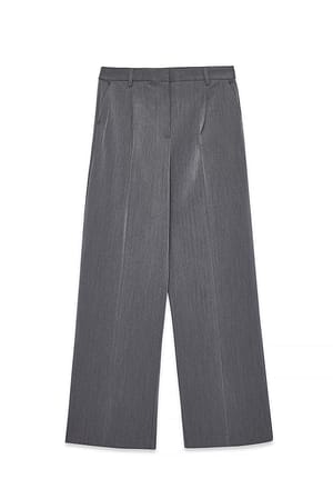 Grey Wide High Waist Suit Pants