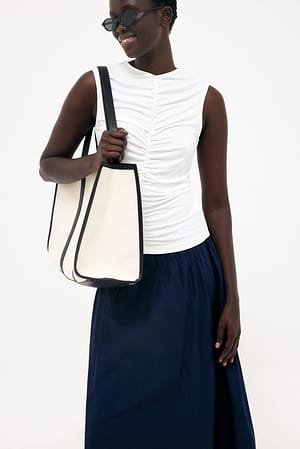 Offwhite Haut à encolure en V profonde
