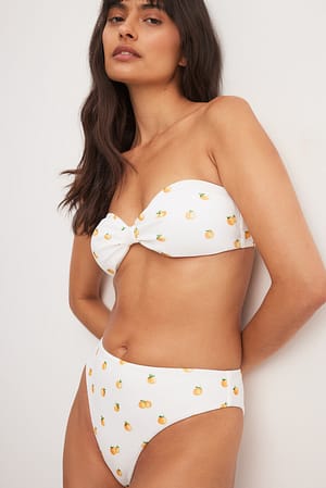 Orange Print High Waisted Bikini Pantie