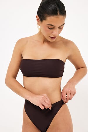 Brown Bikini-Höschen mit hoher Taille