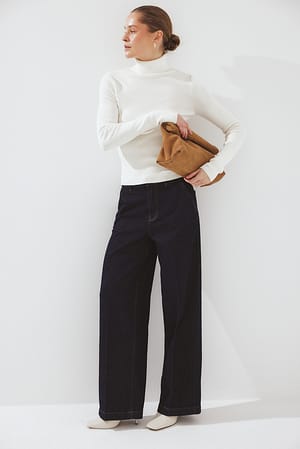 Rinse Wash Jean taille haute à plis