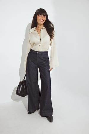 Rinse Wash Figursydd denim med høyt liv