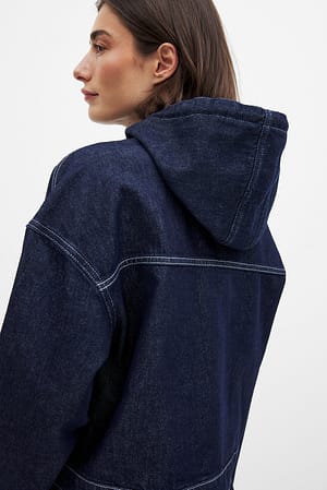 Rinse Wash Jeansjacka med huva