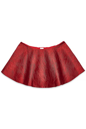 Red Jacquard-Bandeau-Top mit Volumen