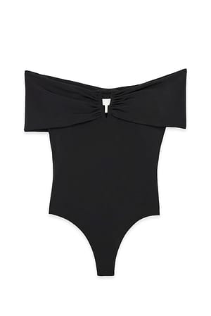 Black Body en jersey à col en V profond