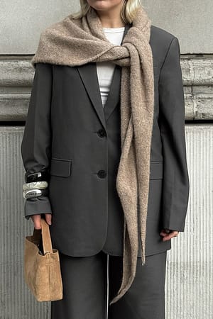 Dark Grey Oversized gemêleerde blazer
