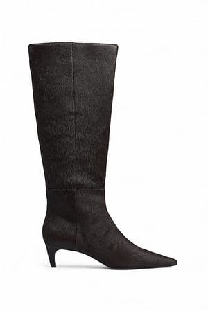 Brown Kniehohe Lederstiefel