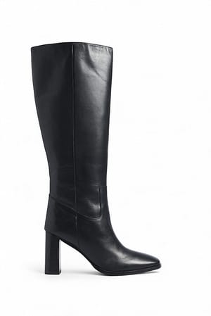 Black Kniehohe Lederstiefel