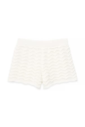 Offwhite Knitted Mini Shorts