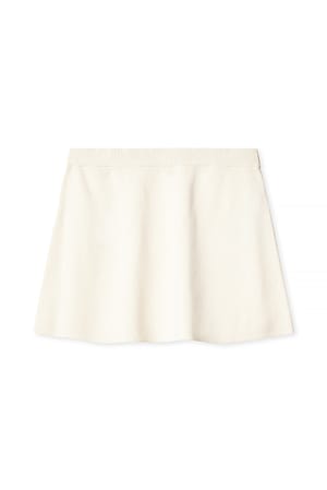 Beige Strikket miniskjørt med A-linje