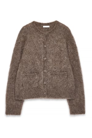 Nougat Strickjacke aus Alpaka-Mix