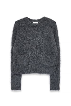 Mid Grey Strickjacke aus Alpaka-Mix