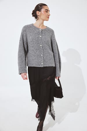 Grey Gebreid bouclé vest
