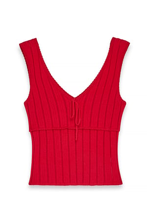 Red Strickoberteil mit Schleife