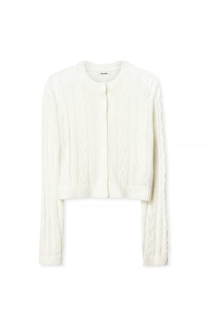Offwhite Strikket kabelcardigan