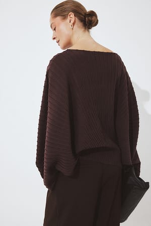Brown Gebreide cape