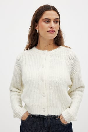 Offwhite Strickweste