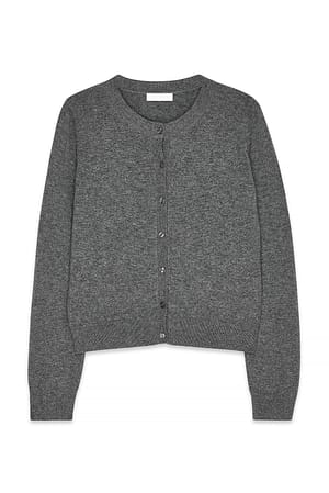 Grey Cardigan en cachemire tricoté