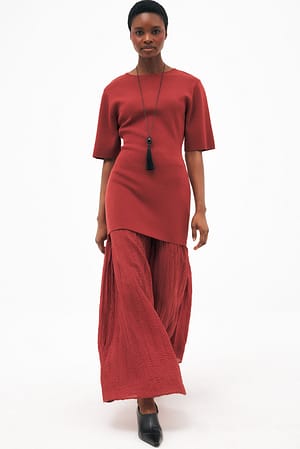 Rustic Red Maxikleid aus Strickmischung