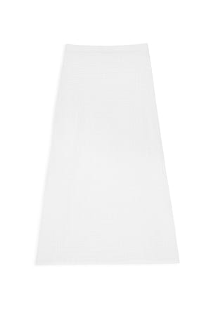 White Knitted Crochet Midi Skirt