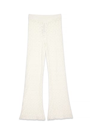 Offwhite Knitted Crochet Trousers