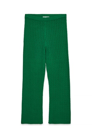 Green Knitted Crochet Trousers