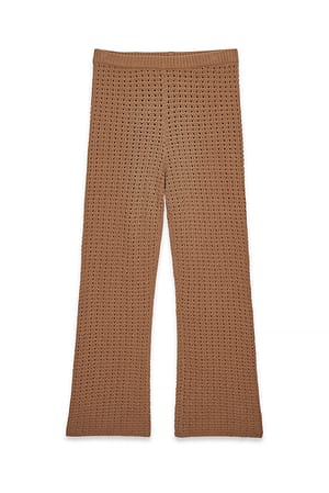 Brown Knitted Crochet Trousers