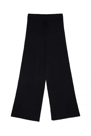Black Pantalon en maille à cordon de serrage