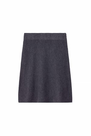 Dark Grey Strickminirock mit niedriger Taille