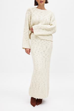 Offwhite Knitted Maxi Skirt